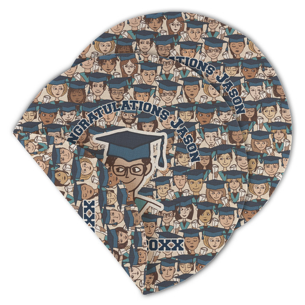 Custom Graduating Students Round Linen Placemat - Double Sided (Personalized)