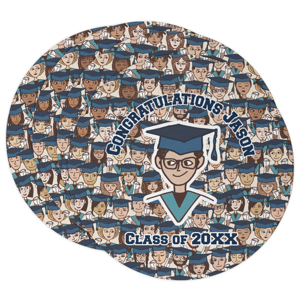 Custom Graduating Students Round Paper Coasters w/ Name or Text