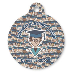 Graduating Students Round Pet ID Tag - Large (Personalized)
