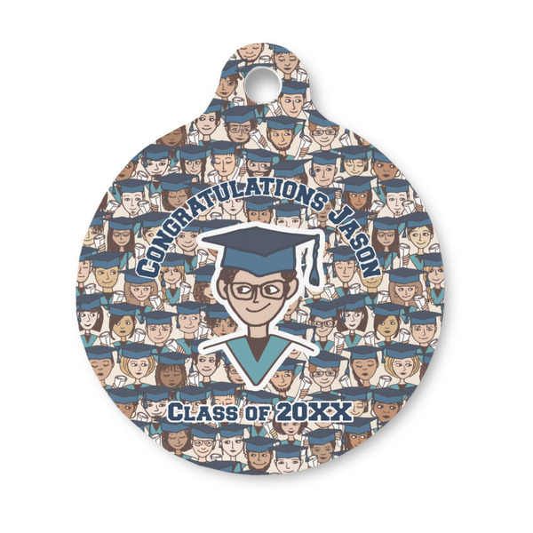 Custom Graduating Students Round Pet ID Tag - Small (Personalized)