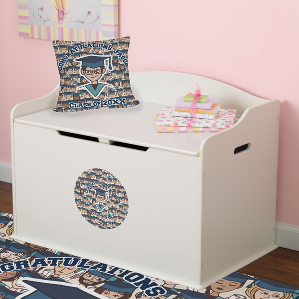 Graduating Students Round Wall Decal on Toy Chest