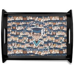 Graduating Students Black Wooden Tray - Large (Personalized)