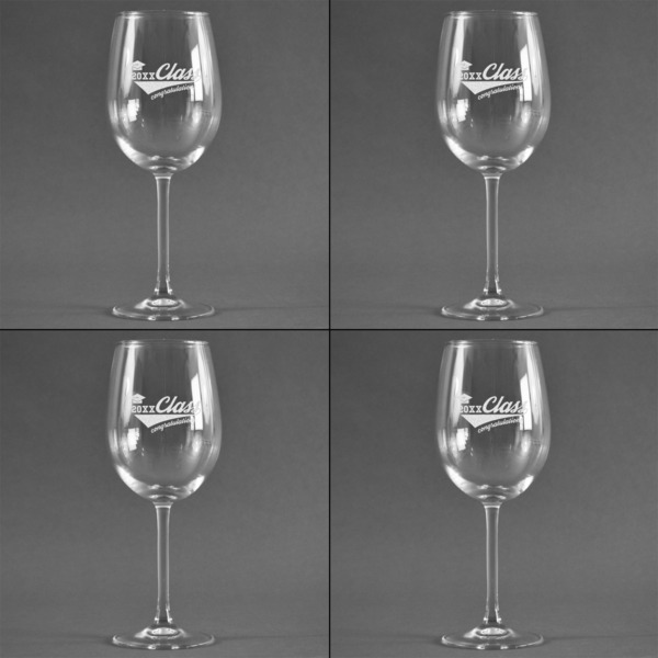Graduating Students Set of Four Personalized Wineglasses (Approval)