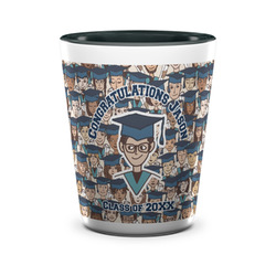 Graduating Students Ceramic Shot Glass - 1.5 oz - Two Tone - Set of 4 (Personalized)