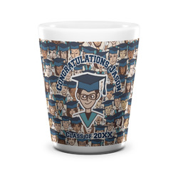 Graduating Students Ceramic Shot Glass - 1.5 oz - White - Set of 4 (Personalized)
