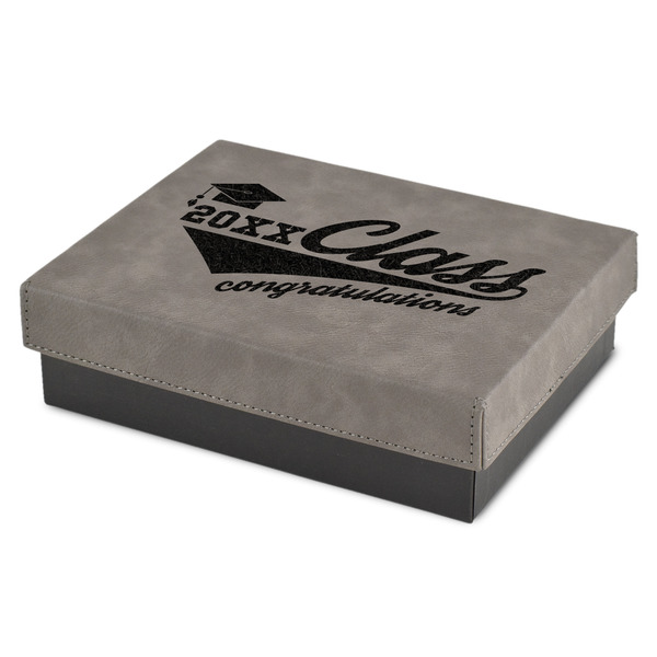 Custom Graduating Students Small Gift Box w/ Engraved Leather Lid (Personalized)