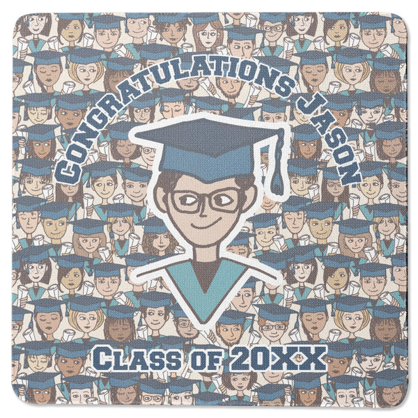 Custom Graduating Students Square Rubber Backed Coaster (Personalized)