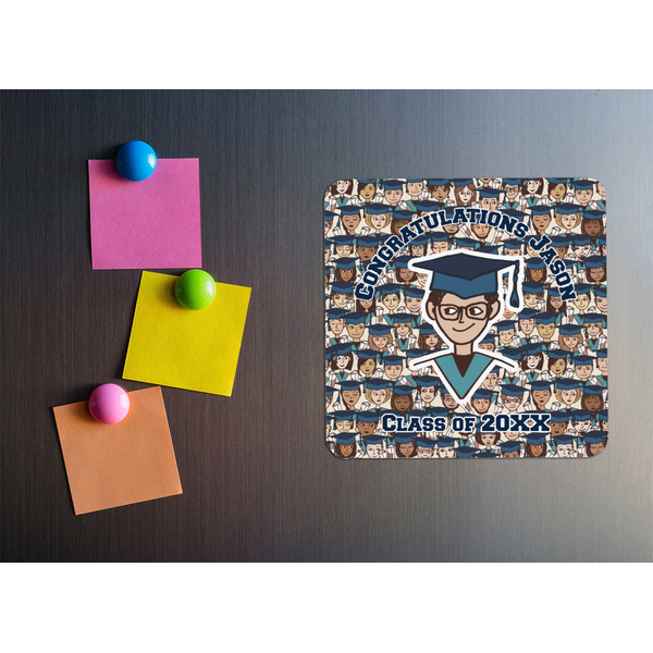 Graduating Students Square Fridge Magnet - LIFESTYLE