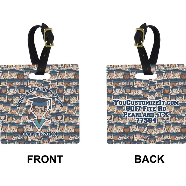 Graduating Students Square Luggage Tag (Front + Back)