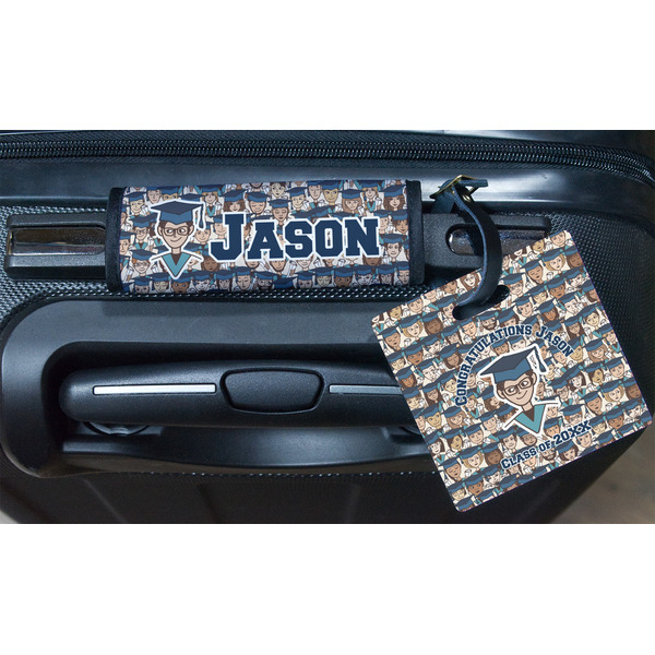 Graduating Students Square Luggage Tag & Handle Wrap - In Context