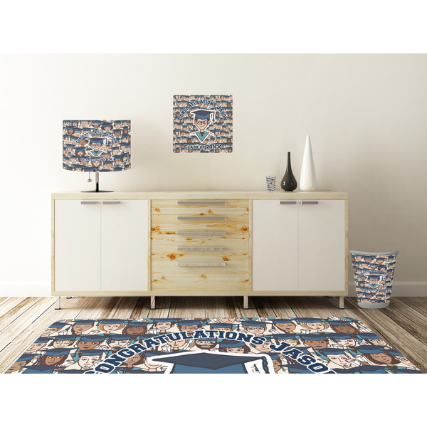 Graduating Students Square Wall Decal Wooden Desk