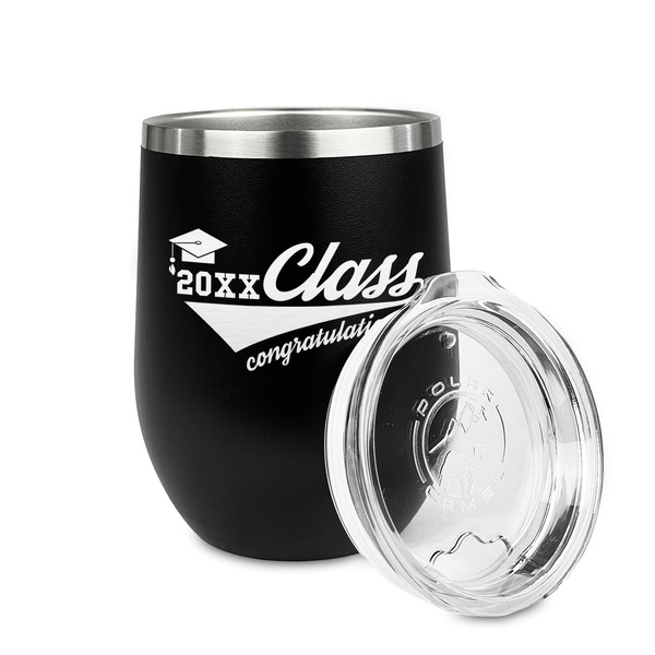 Graduating Students Stainless Wine Tumblers - Black - Double Sided - Alt View