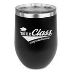 Graduating Students Stemless Stainless Steel Wine Tumbler - Black - Double Sided (Personalized)