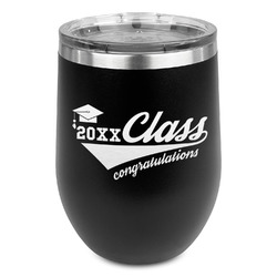Graduating Students Stemless Stainless Steel Wine Tumbler - Black - Single Sided (Personalized)