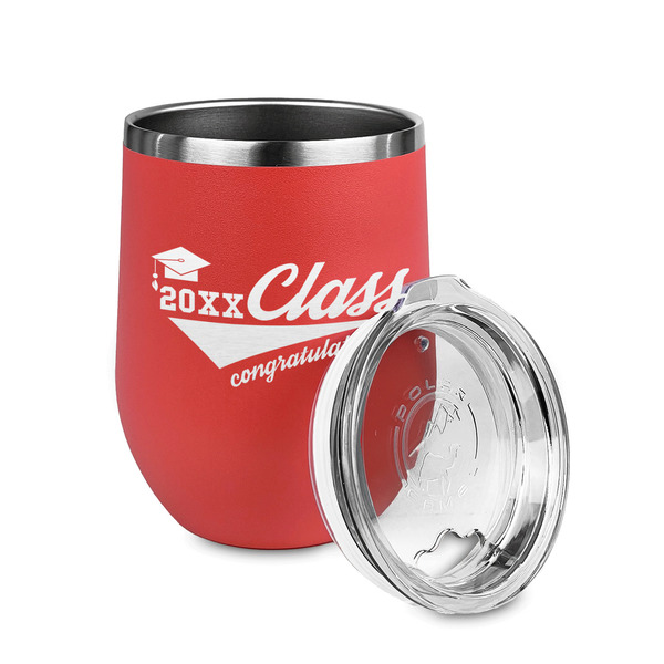 Graduating Students Stainless Wine Tumblers - Coral - Single Sided - Alt View