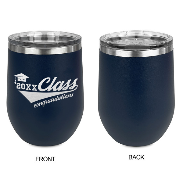 Graduating Students Stainless Wine Tumblers - Navy - Single Sided - Approval