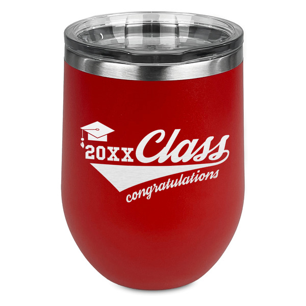 Custom Graduating Students Stemless Stainless Steel Wine Tumbler - Red - Single Sided (Personalized)