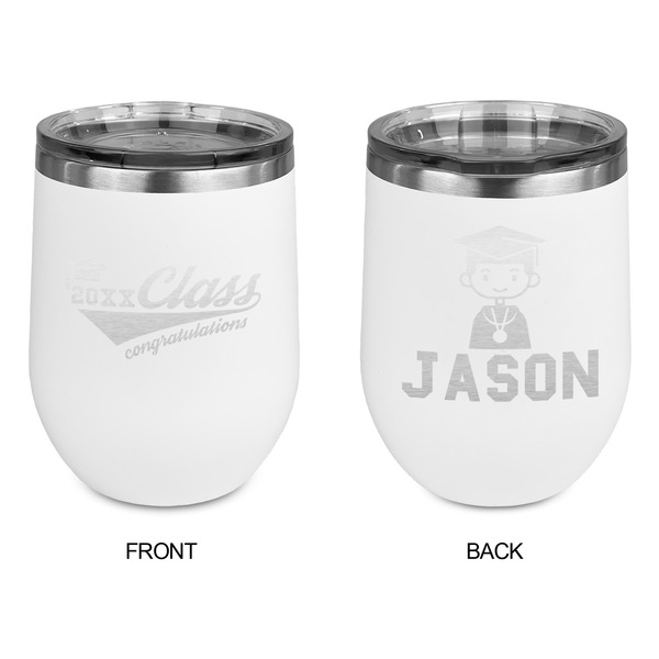 Graduating Students Stainless Wine Tumblers - White - Double Sided - Approval