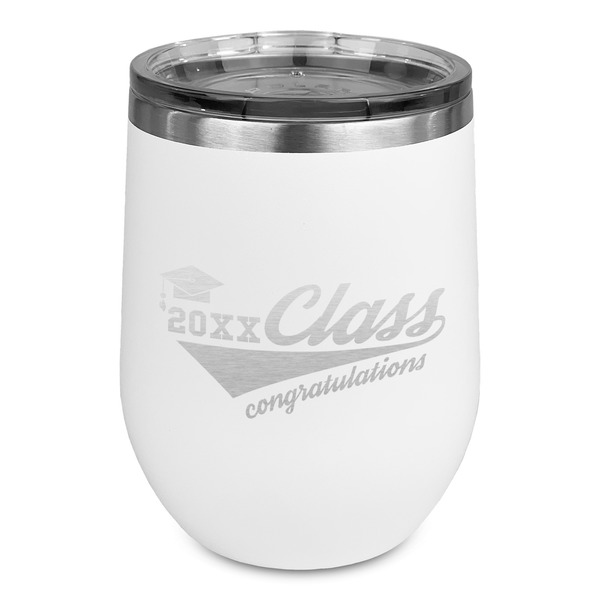 Custom Graduating Students Stemless Stainless Steel Wine Tumbler - White - Single Sided (Personalized)