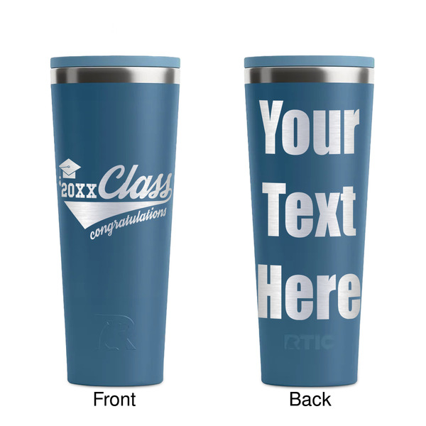 Graduating Students Steel Blue RTIC Everyday Tumbler - 28 oz. - Front and Back