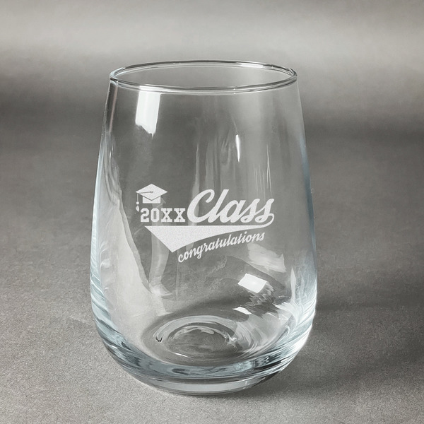 Custom Graduating Students Stemless Wine Glass - Engraved (Personalized)