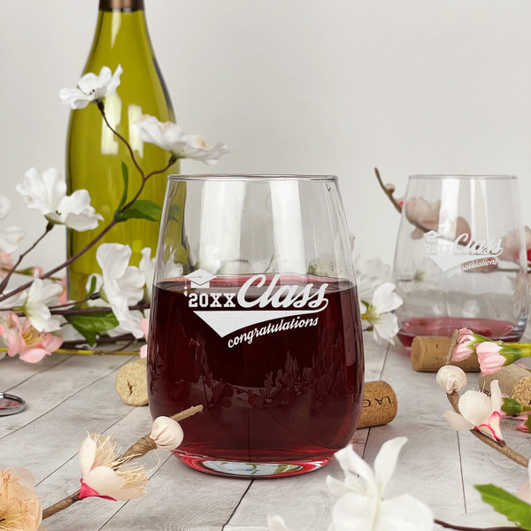 Graduating Students Stemless Wine Glass - In Context