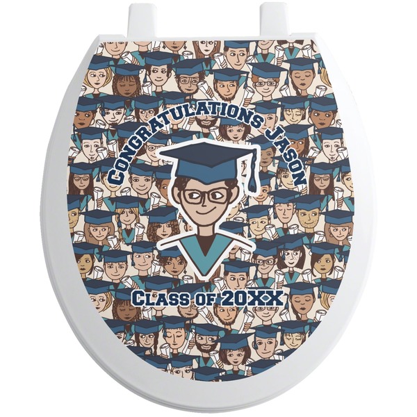 Custom Graduating Students Toilet Seat Decal - Round (Personalized)