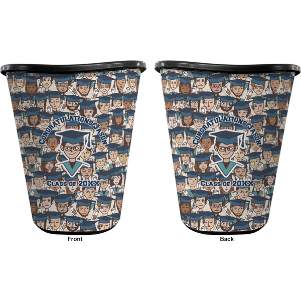 Graduating Students Trash Can Black - Front and Back - Apvl