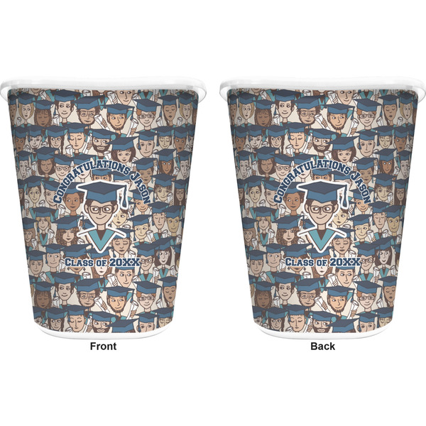 Graduating Students Trash Can White - Front and Back - Apvl