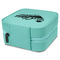 Graduating Students Travel Jewelry Boxes - Leather - Teal - View from Rear