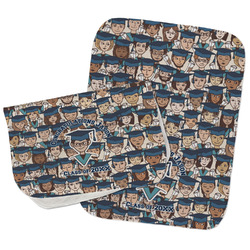 Graduating Students Burp Cloths - Fleece - Set of 2 w/ Name or Text