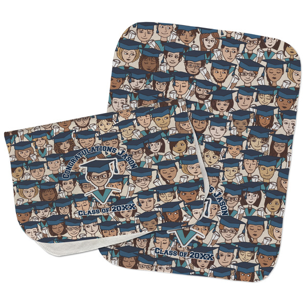 Custom Graduating Students Burp Cloths - Fleece - Set of 2 w/ Name or Text