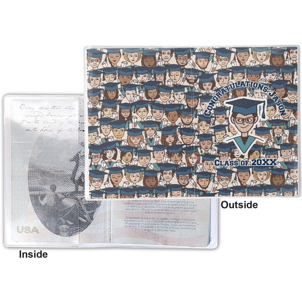 Graduating Students Vinyl Passport Holder - Flat Front and Back