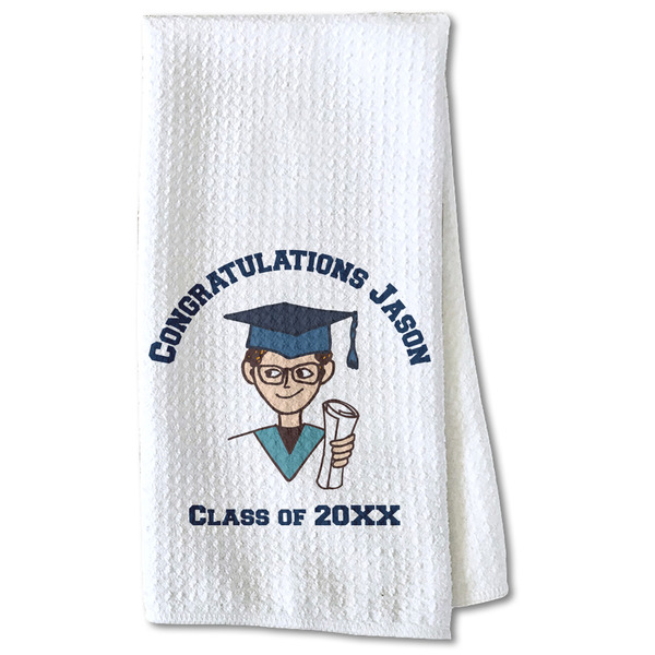 Custom Graduating Students Kitchen Towel - Waffle Weave - Partial Print (Personalized)
