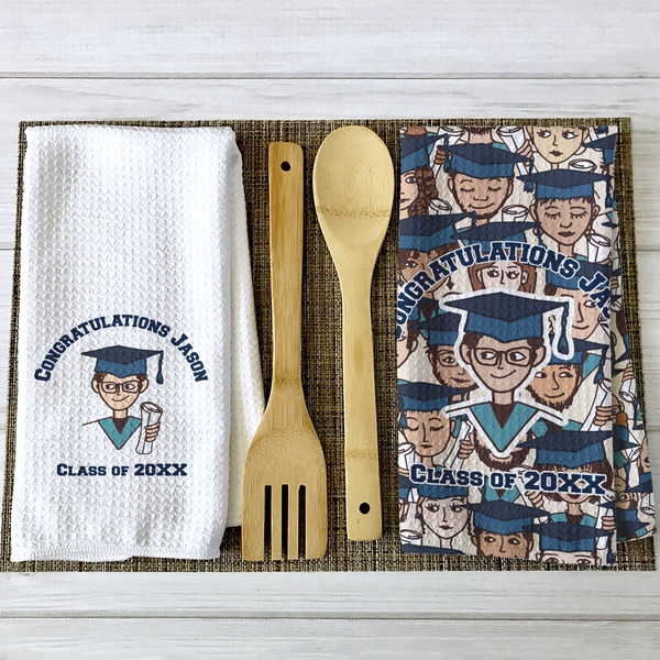 Graduating Students Waffle Weave Towels - 2 Print Styles