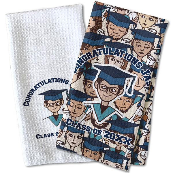Graduating Students Waffle Weave Towels - Two Print Styles