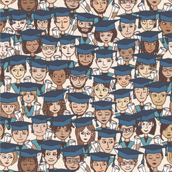 Graduating Students Wallpaper & Surface Covering (Water Activated 24"x 24" Sample)