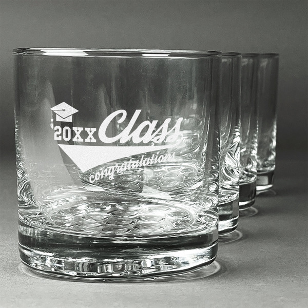 Custom Graduating Students Whiskey Glasses (Set of 4) (Personalized)