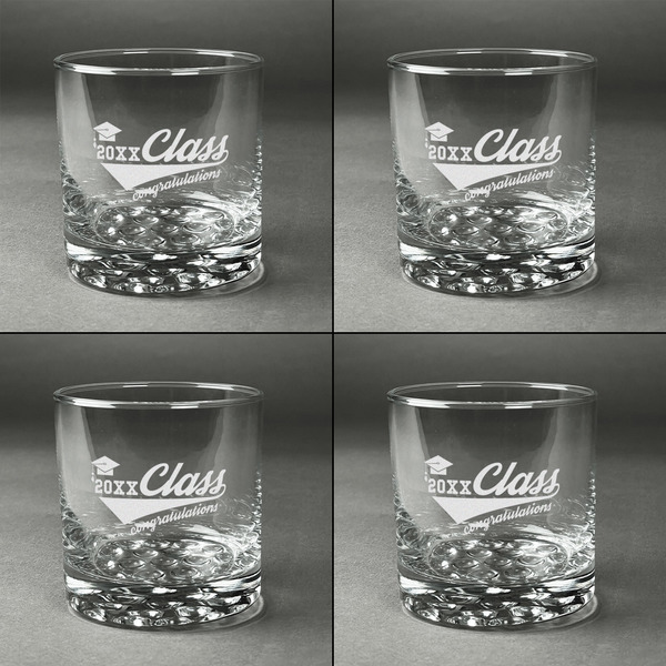 Graduating Students Whiskey Glasses - Set of 4 all Engraved