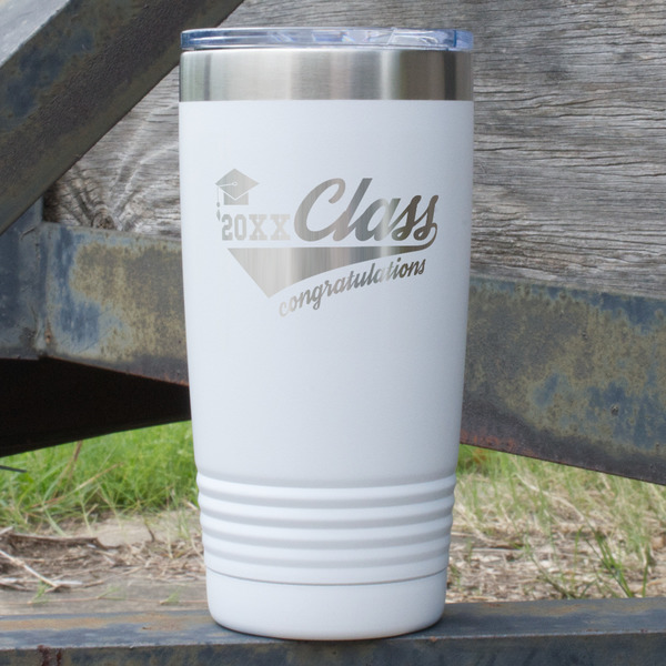 Custom Graduating Students 20 oz Stainless Steel Tumbler - White - Double Sided (Personalized)