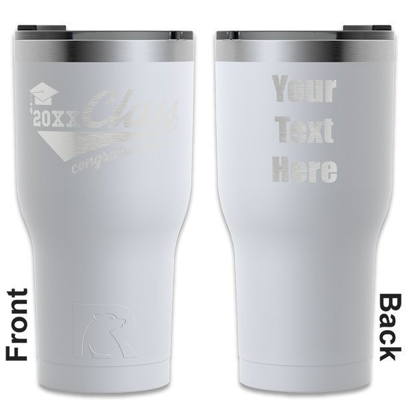 Custom Graduating Students RTIC Tumbler - White - Engraved Front & Back (Personalized)