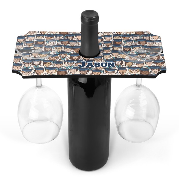 Custom Graduating Students Wine Bottle & Glass Holder (Personalized)