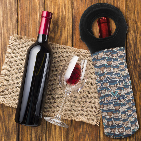 Graduating Students Wine Tote Bag - FLATLAY