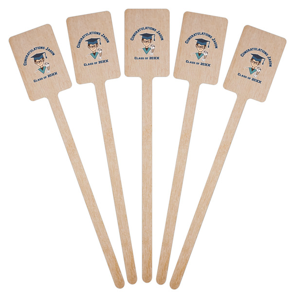 Graduating Students Wooden 6.25" Stir Stick - Rectangular - Fan View