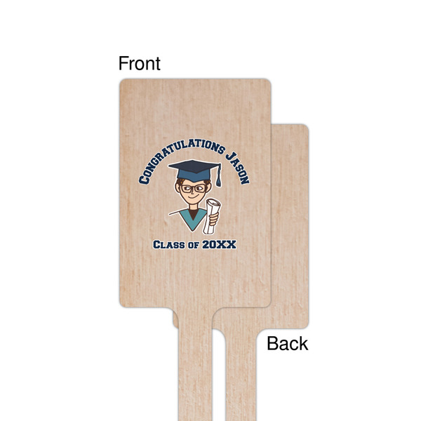Graduating Students Wooden 6.25" Stir Stick - Rectangular - Single - Front & Back