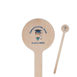 Graduating Students 6" Round Wooden Stir Sticks - Single Sided (Personalized)