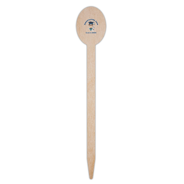 Graduating Students Wooden Food Pick - Oval - Single Pick