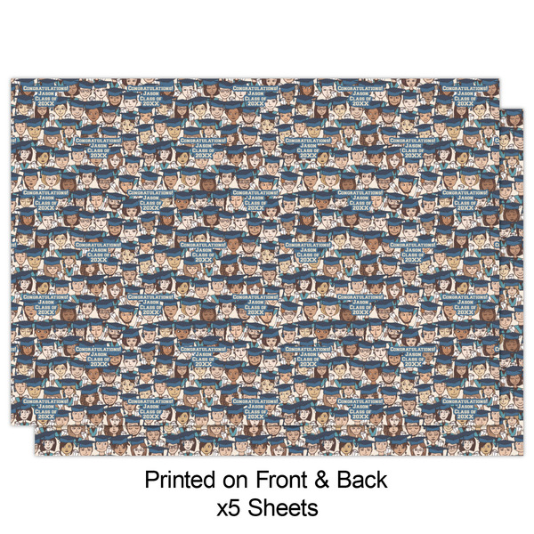 Graduating Students Wrapping Paper Sheet - Double Sided - Front