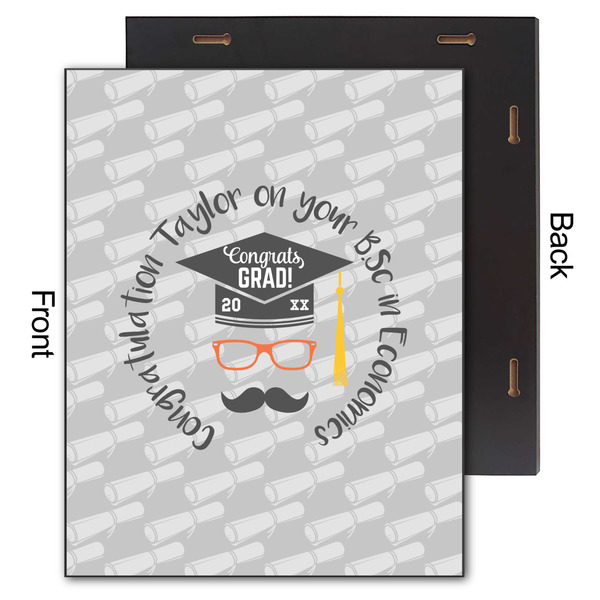 Hipster Graduate 11x14 Wood Print - Front & Back View