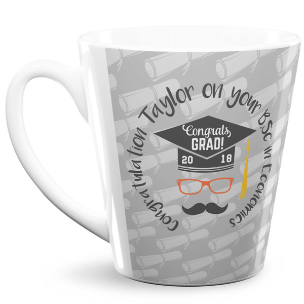 Custom Hipster Graduate 12 Oz Latte Mug (Personalized)